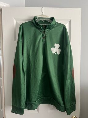 Green Pullover with White Shamrock
